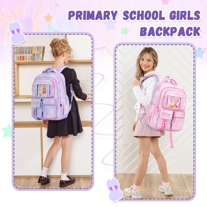 PIG PIG GIRL Kids Backpack for Girls School Bags for Middle School Students Book Bag for Elementary Primary School