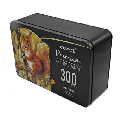 Corot Premium Coloured Pencils, 300 Pcs, Professional Art Set with Rich Vibrant Colours (Tin Box, 300Pcs)