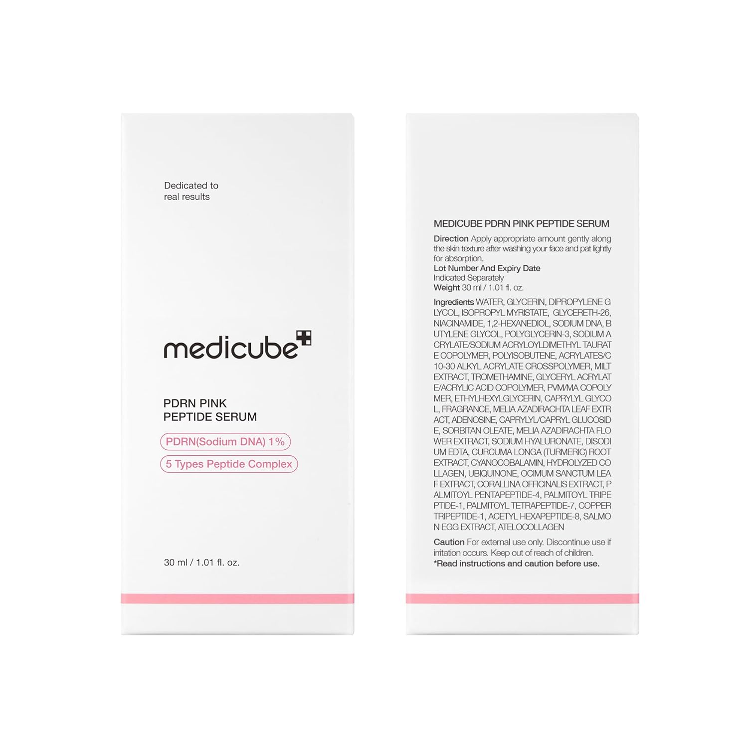 medicube PDRN Pink Peptide Serum Sodium DNA 1%, Pink glow serum, Peptide, Niacinamide, Hydrating & Moisturizing & Plumping, Uneven Skin Tone, Korean Skincare 30ML (1.01 fl.oz., Salmon DNA PDRN)