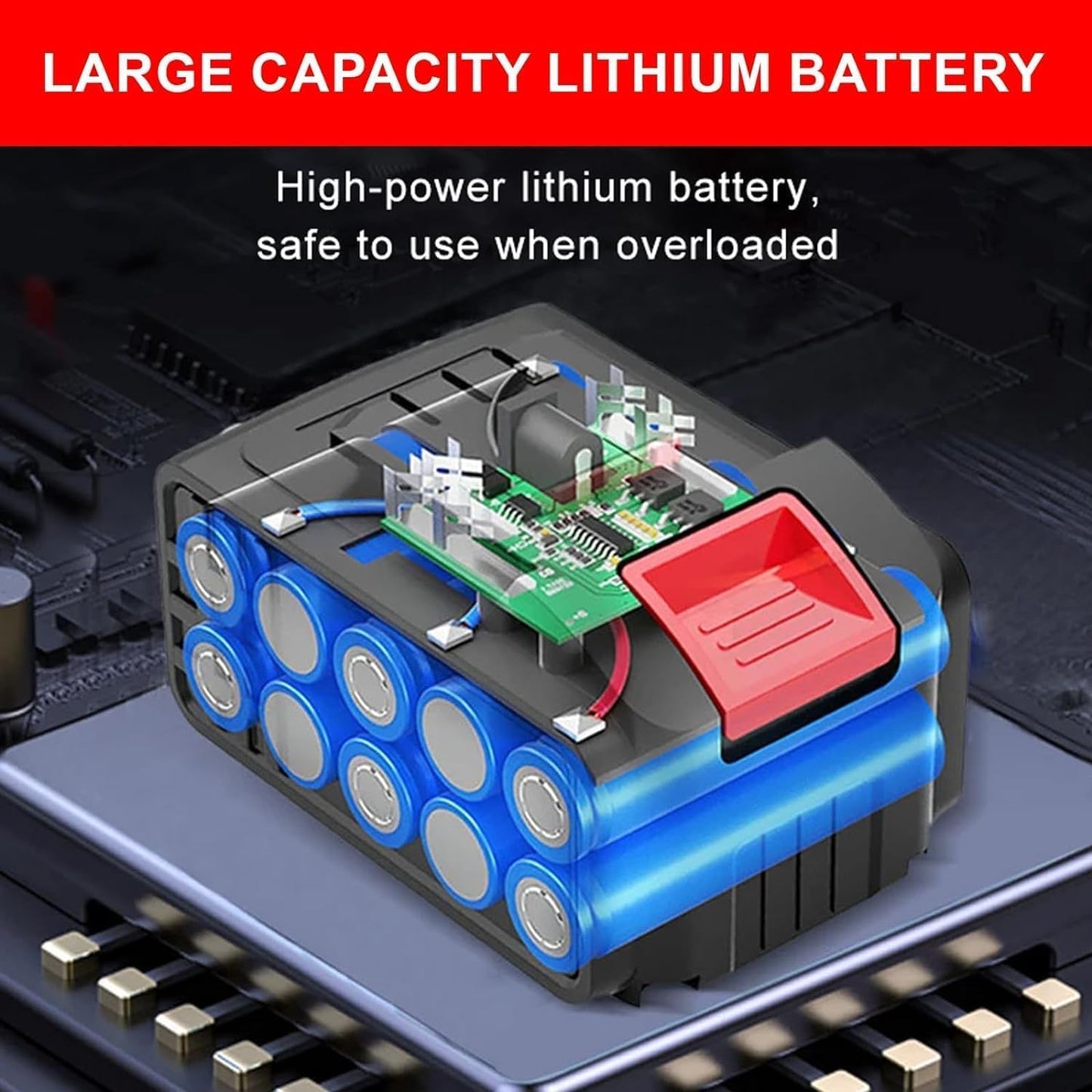 21V/48Vf Lithium-Ion Battery with Charger | Max Power Link System | Rechargeable Battery Pack for Cordless Power Tools – 12000mAh Li-ion | Power Share Compatible