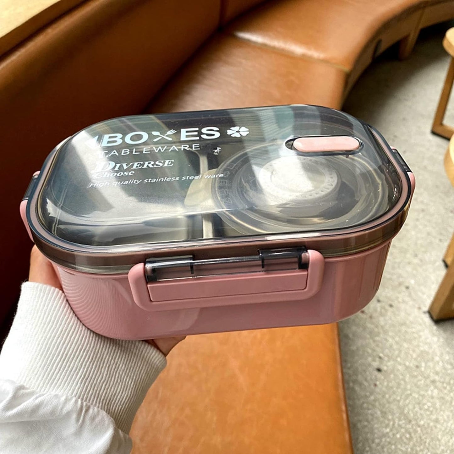 Stainless Steel Lunch Box, 1000ml Bento Box Two Compartments for School for Travel for Picnic (1000ML, Blue , Green , Pink  )