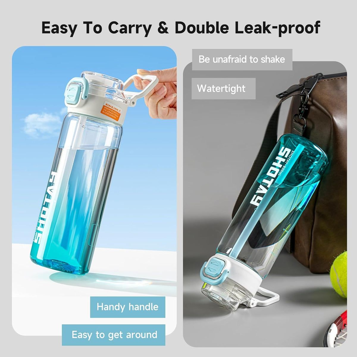 SHOTAY Gradient Dual-Drink Sports Water Bottle (800ml)ST 7256