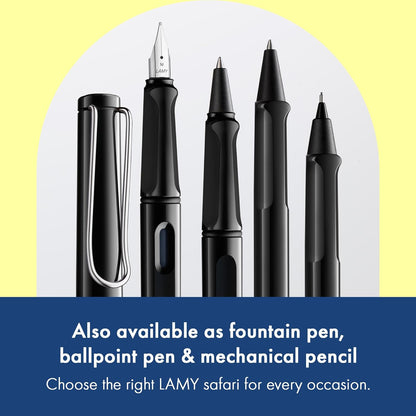 Lamy Safari Black Roller Ball Pen with Medium M63 black refill