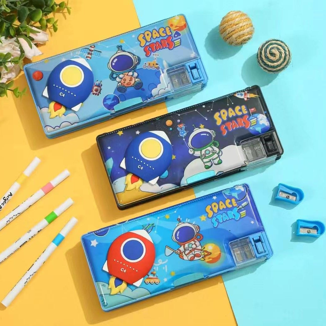 VENTI Multifunctional Space Pencil Box for Kids, Magnetic Pop Up Box - Boys & Girls, Return Gifts (Random Design) (BC-811) (Pack of 1)