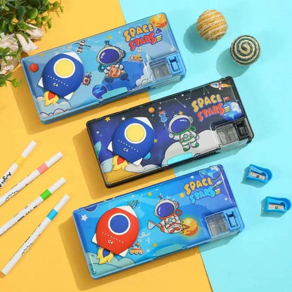VENTI Multifunctional Space Pencil Box for Kids, Magnetic Pop Up Box - Boys & Girls, Return Gifts (Random Design) (BC-811) (Pack of 1)