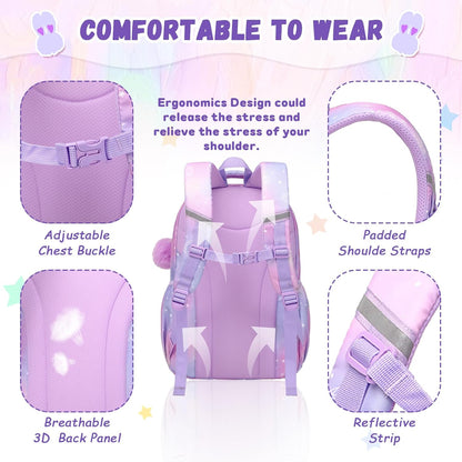 PIG PIG GIRL Kids Backpack for Girls School Bags for Middle School Students Book Bag for Elementary Primary School