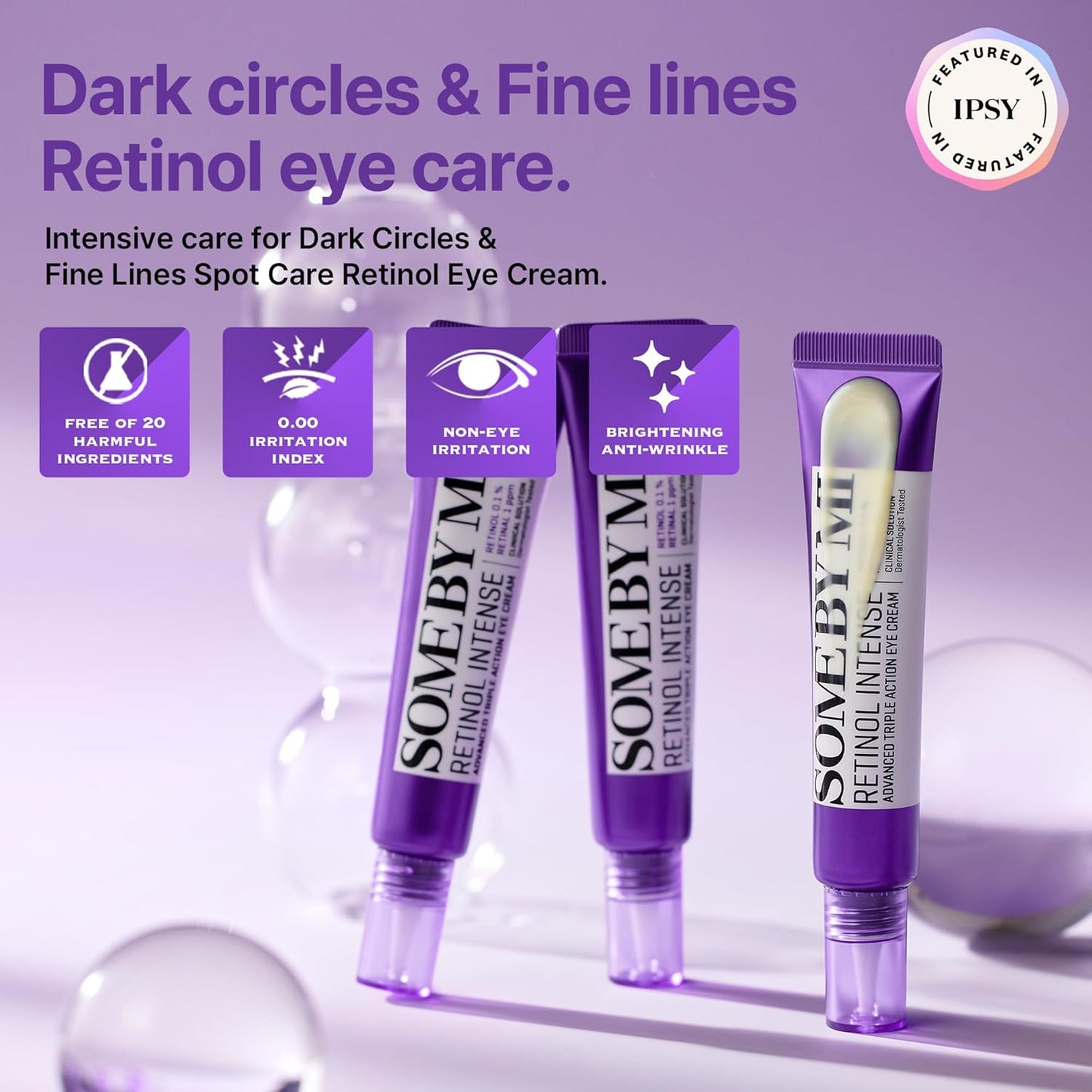 SOME BY MI Retinol Intense Advanced Triple Action Eye Cream -, 30ml - Fine Lines and Dark Circles Care for Sensitive Skin - Mild Retinol Under Eye Night Cream for Aging Signs - Korean Skin Care