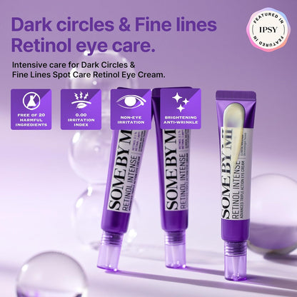 SOME BY MI Retinol Intense Advanced Triple Action Eye Cream -, 30ml - Fine Lines and Dark Circles Care for Sensitive Skin - Mild Retinol Under Eye Night Cream for Aging Signs - Korean Skin Care