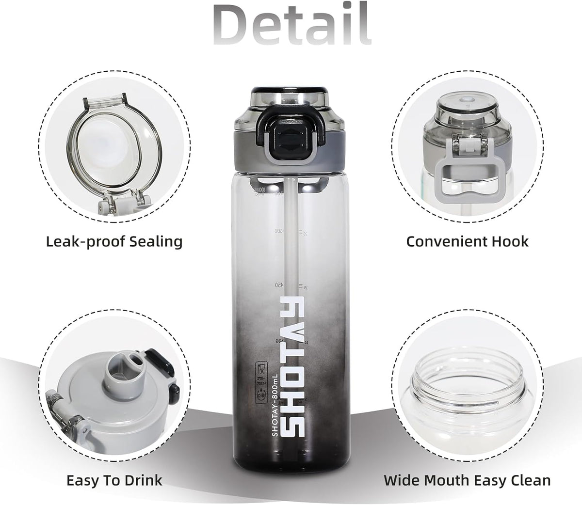SHOTAY Gradient Dual-Drink Sports Water Bottle (800ml)ST 7256