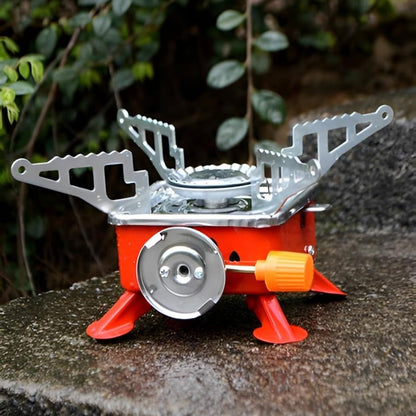 THE VENTI Portable Gas Stove Mini Portable Square-Shaped 2800W Gas Butane Burner Camping Stove travelling Stainless Steel Cooking Stove Folding Furnace Stove with Storage Bag