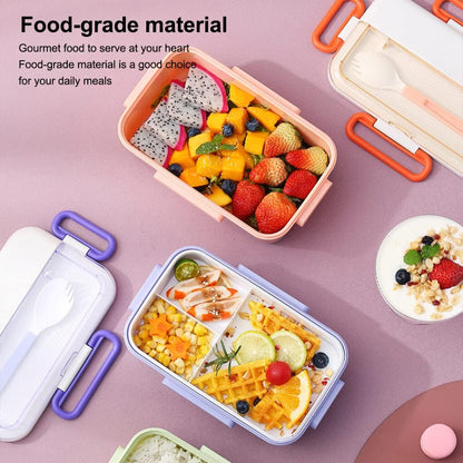 Rabbit Plastic Leakproof BPA Free Lunch Box with Spoon - Keep Your Food Fresh and Organized for Adults and Kids - Bpa-Free, Microwave and Dishwasher Safe (Multicolor) (1100ML, Green,Orange,Purpel)