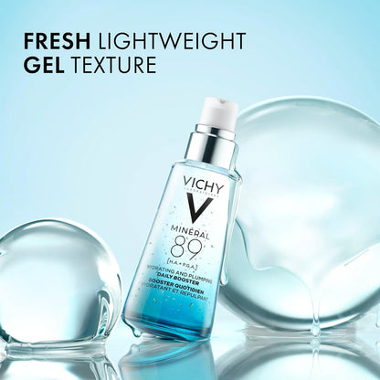 VICHY Mineral 89 Fortifying, Hydrating & Plumping Daily Skin Booster, Face Moisturizer Liquid With Hyaluonic Acid, 1.67 Fl. Oz.