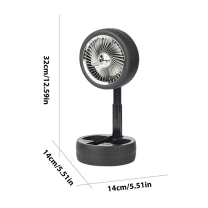 Rechargeable Tyre Shaped Electric Fan – Portable & Powerful Desk Fan