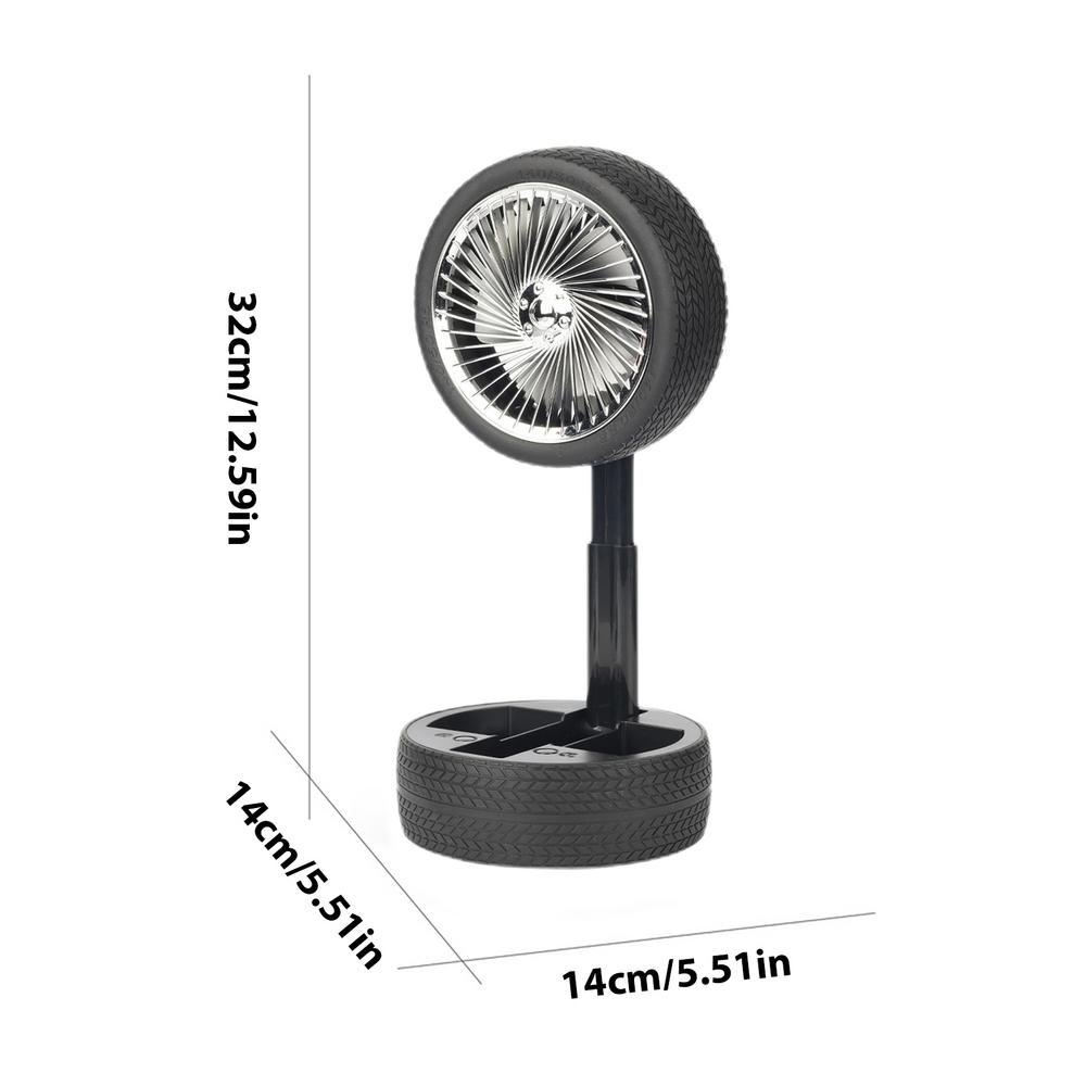 Rechargeable Tyre Shaped Electric Fan – Portable & Powerful Desk Fan