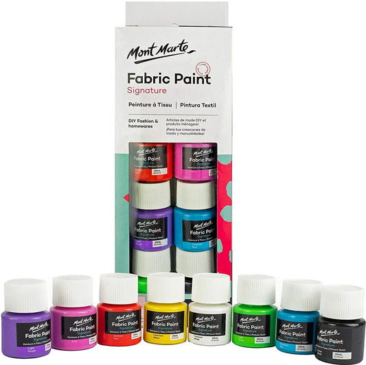 Mont Marte Fabric Paint Set 8Pc X 20Ml