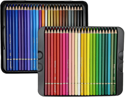 Corot Premium Coloured Pencils, 50 Pieces, Professional Art Set with Rich Vibrant Colours (Tin Box, 50Pcs)