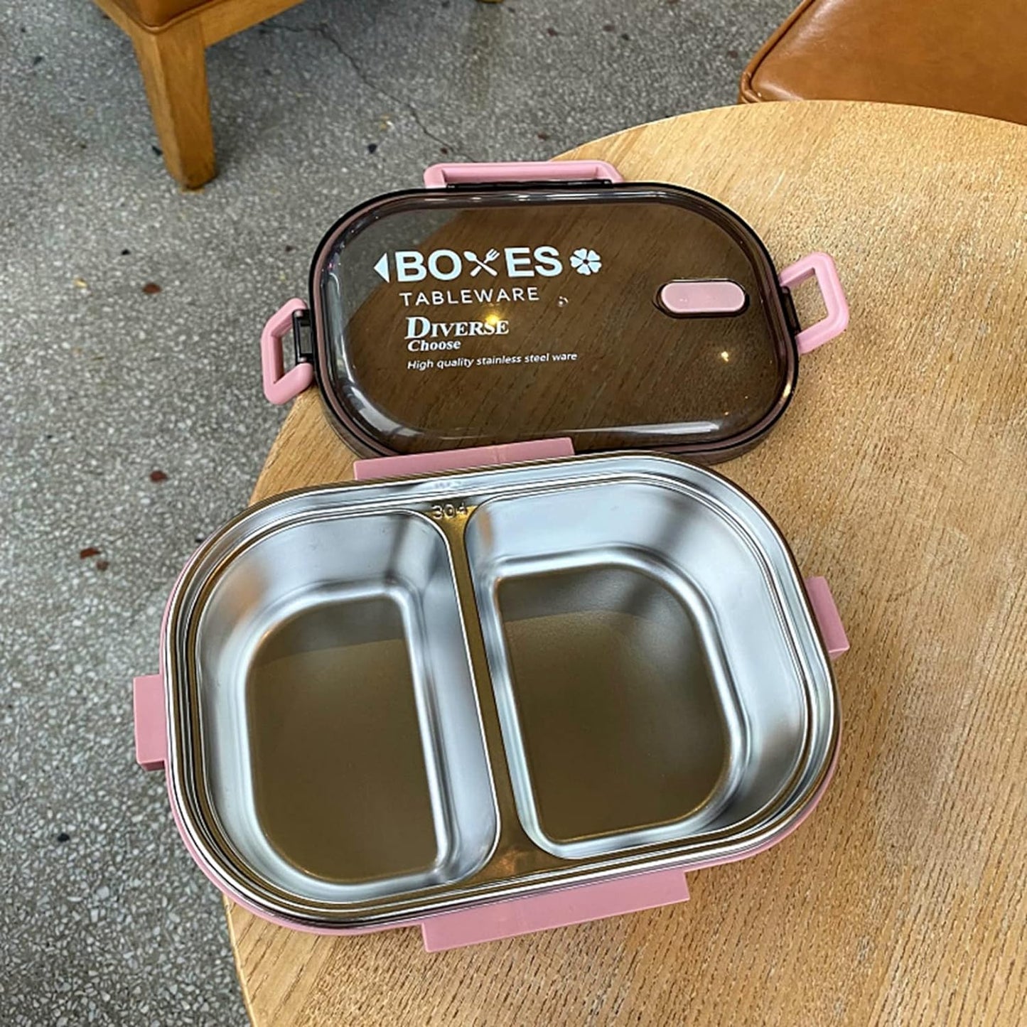 Stainless Steel Lunch Box, 1000ml Bento Box Two Compartments for School for Travel for Picnic (1000ML, Blue , Green , Pink  )