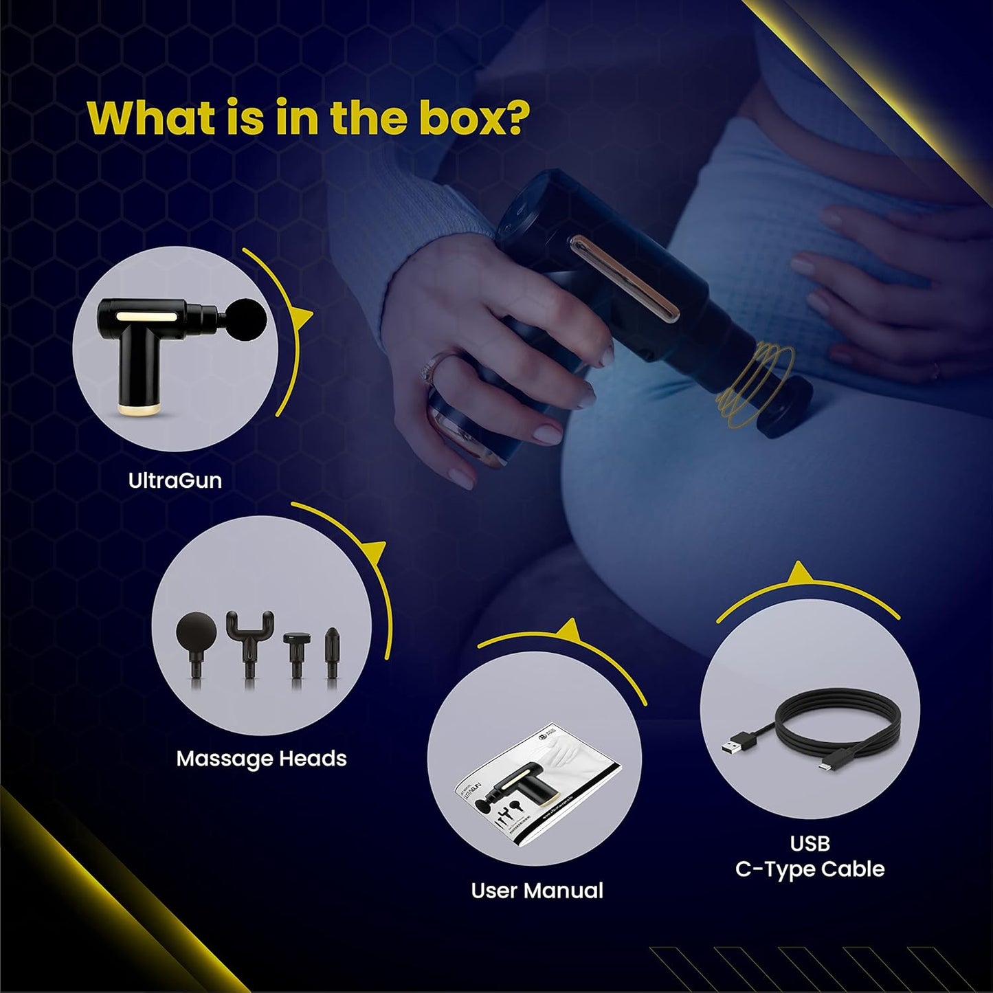THE VENTI Ultragun Massage Gun For Full Body Relaxation, Deep Tissue Percussion Massager Machine For Muscle Relaxation, Battery Powered&Handheld For Neck, Shoulder Back, Foot(Random Color)