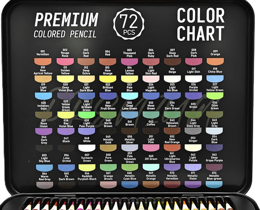 Corot Premium Coloured Pencils, 72 Pieces, Professional Art Set with Rich Vibrant Colours (Tin Box, 72Pcs)