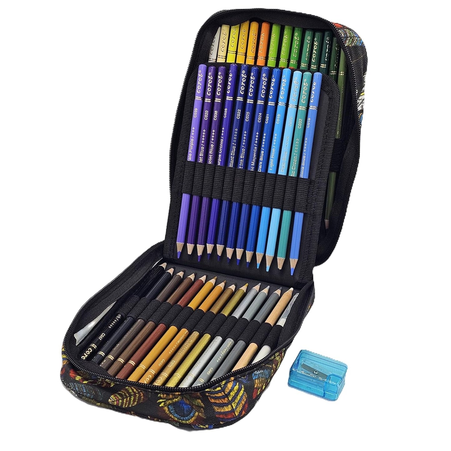 Corot Premium Coloured Pencils, 72 Pieces, Professional Art Set with Rich Vibrant Colours (Cloth Bag, 50 Pcs)