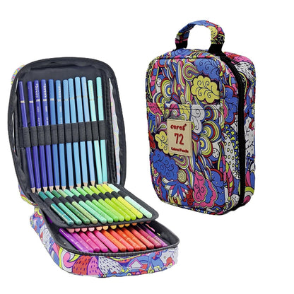 Corot Premium Coloured Pencils, 72 Pieces, Professional Art Set with Rich Vibrant Colours (Cloth Bag, 72 Pcs)