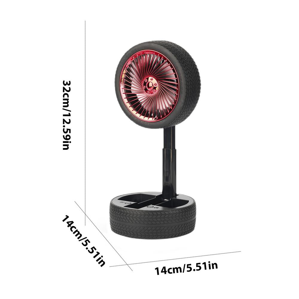 Rechargeable Tyre Shaped Electric Fan – Portable & Powerful Desk Fan