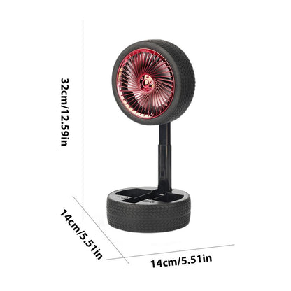 Rechargeable Tyre Shaped Electric Fan – Portable & Powerful Desk Fan