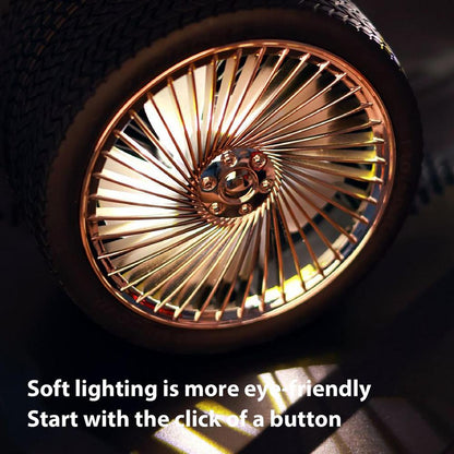 Rechargeable Tyre Shaped Electric Fan – Portable & Powerful Desk Fan
