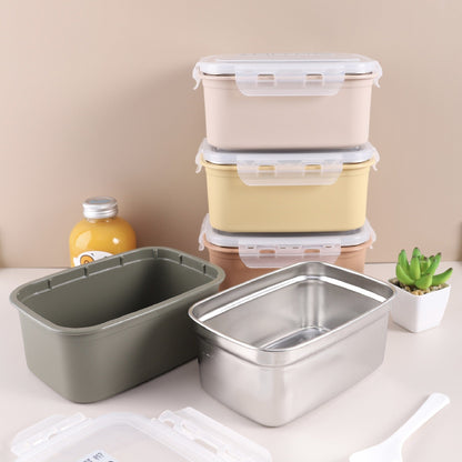 Durable Plastic | Stainless Steel | Airtight Lid |BPA Free|Microwave|SS304 (1000ML,Light Pink)