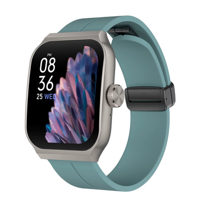 THE VENTI MediaTek Smart Watch 1.96inch Super AMOLED 3D Flexible Design Screen Bluetooth Calling Heart Rate IP67 Waterproof Smartwatch for Android iOS (1.96", Teal Green)