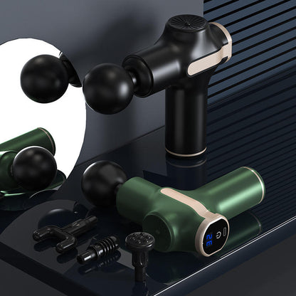 Percussion Massage Gun, Portable Deep Tissue Massager, 4 Massage Heads, Powerful Motor, Lightweight