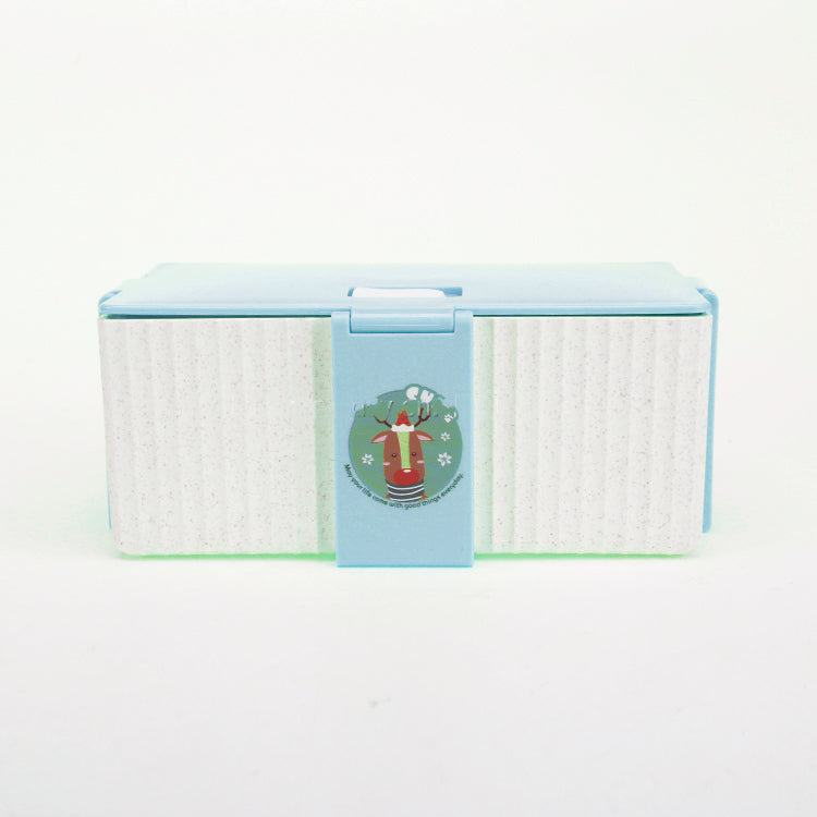 Adults Lunch Containers for Kids 960ML Lunch Boxes for Office Lunch Boxes Wheat Straw Fiber Lunch Box Leak Proof Microwave Safe (960ML, Pink ,Blue,Green)