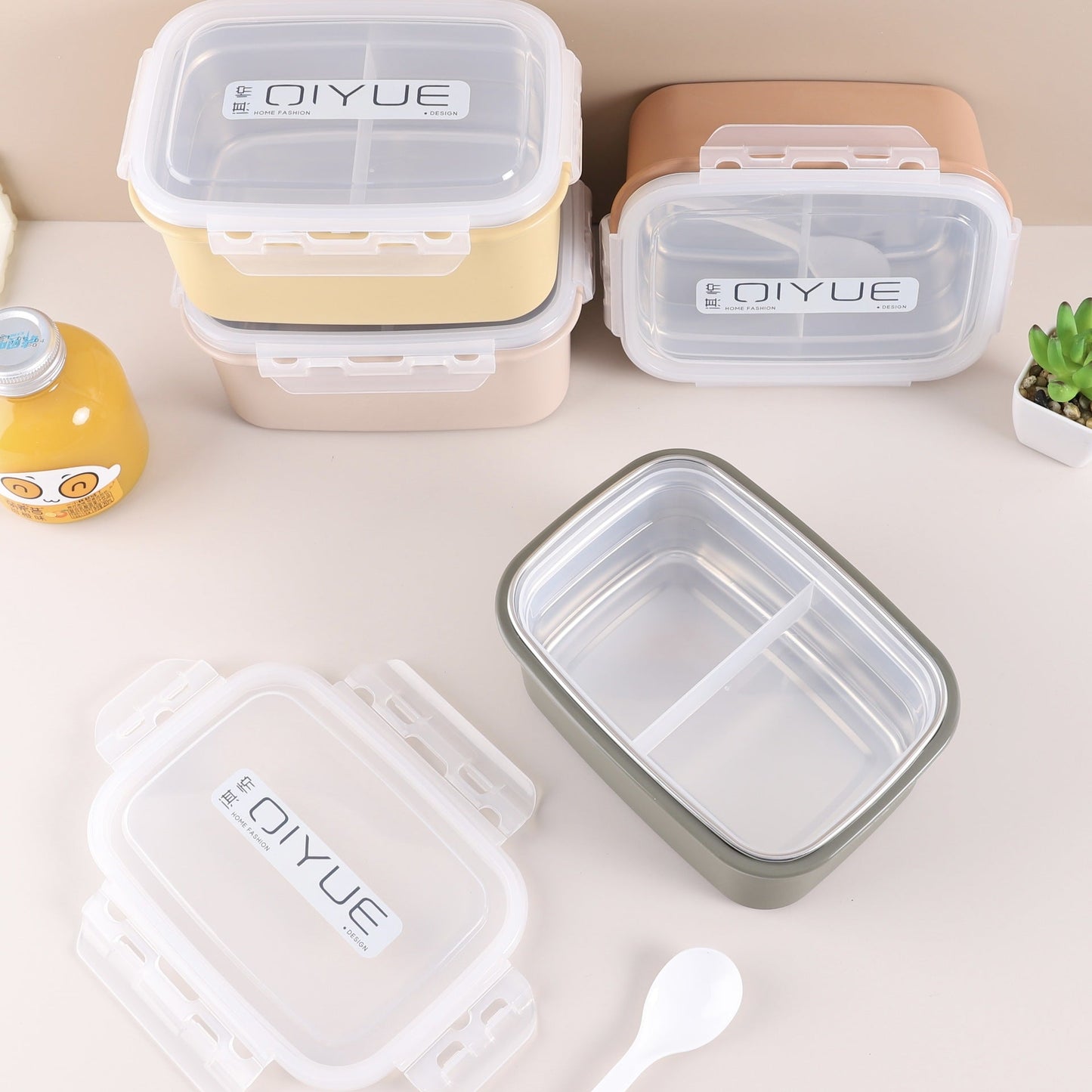 Durable Plastic | Stainless Steel | Airtight Lid |BPA Free|Microwave|SS304 (1000ML,Light Pink)