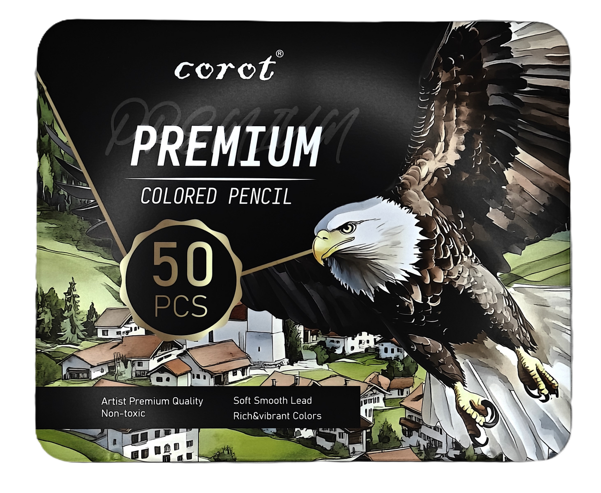 Corot Premium Coloured Pencils, 50 Pieces