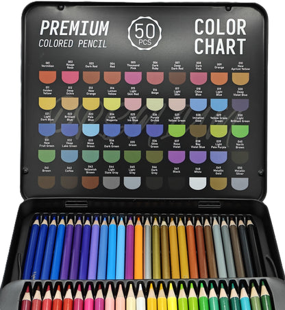 Corot Premium Coloured Pencils, 50 Pieces