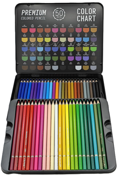 Corot Premium Coloured Pencils, 50 Pieces