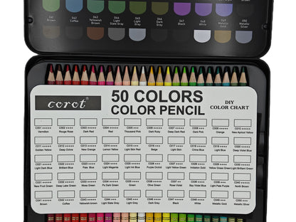 Corot Premium Coloured Pencils, 50 Pieces