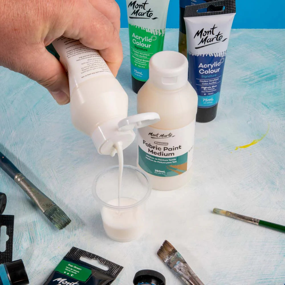 Mont Marte Fabric Paint Medium 250ml, White