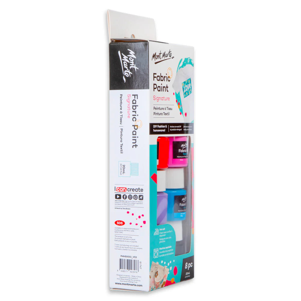 Mont Marte Fabric Paint Set 8Pc X 20Ml