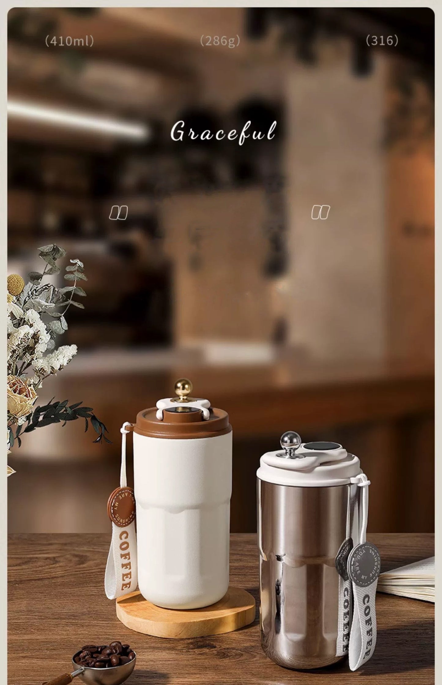 Relea "Live Well" Smart Temperature Display Coffee Cup