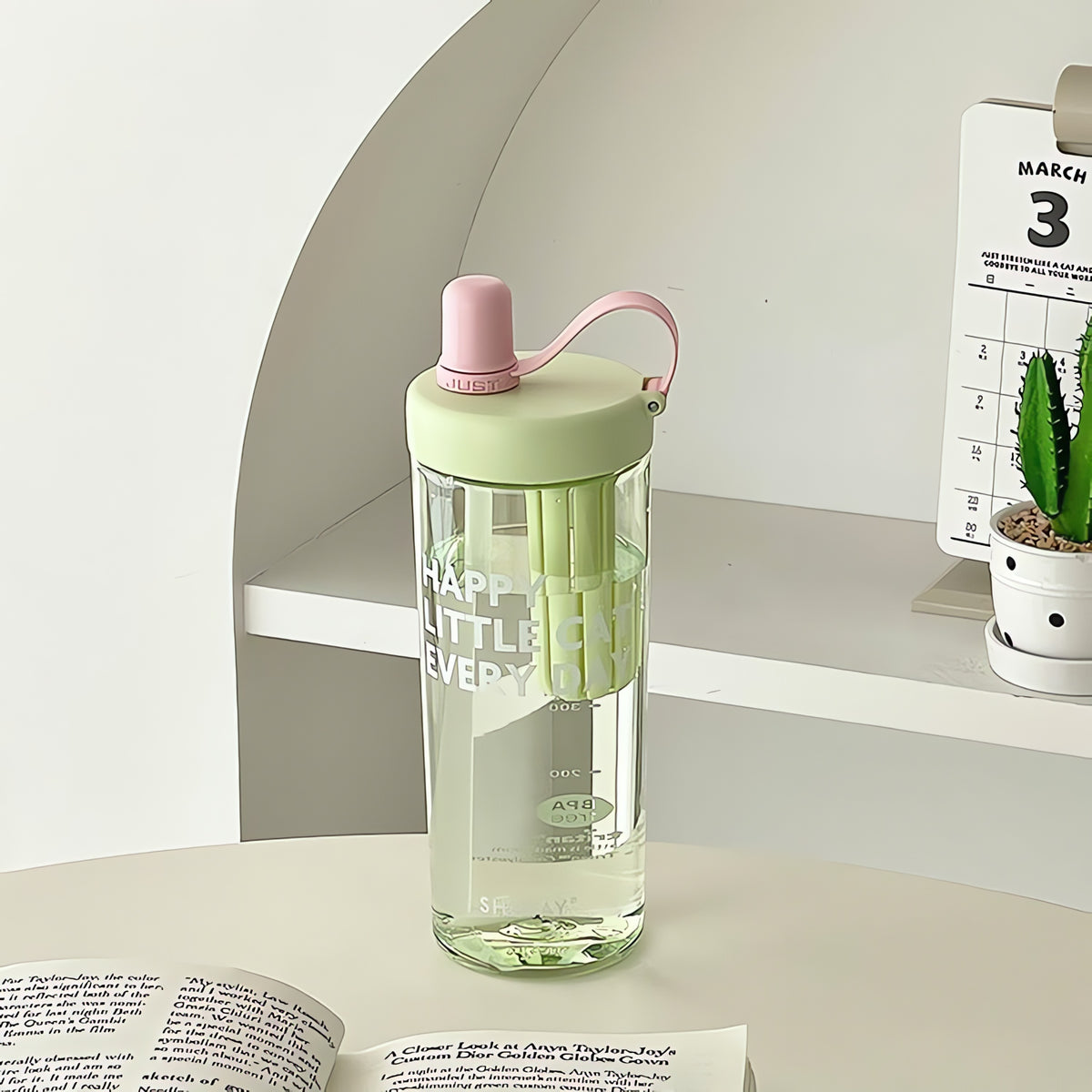 SHOTAY Water Bottle with Pop-Up Straw & Tea Infuser – ST 7164- 450ML