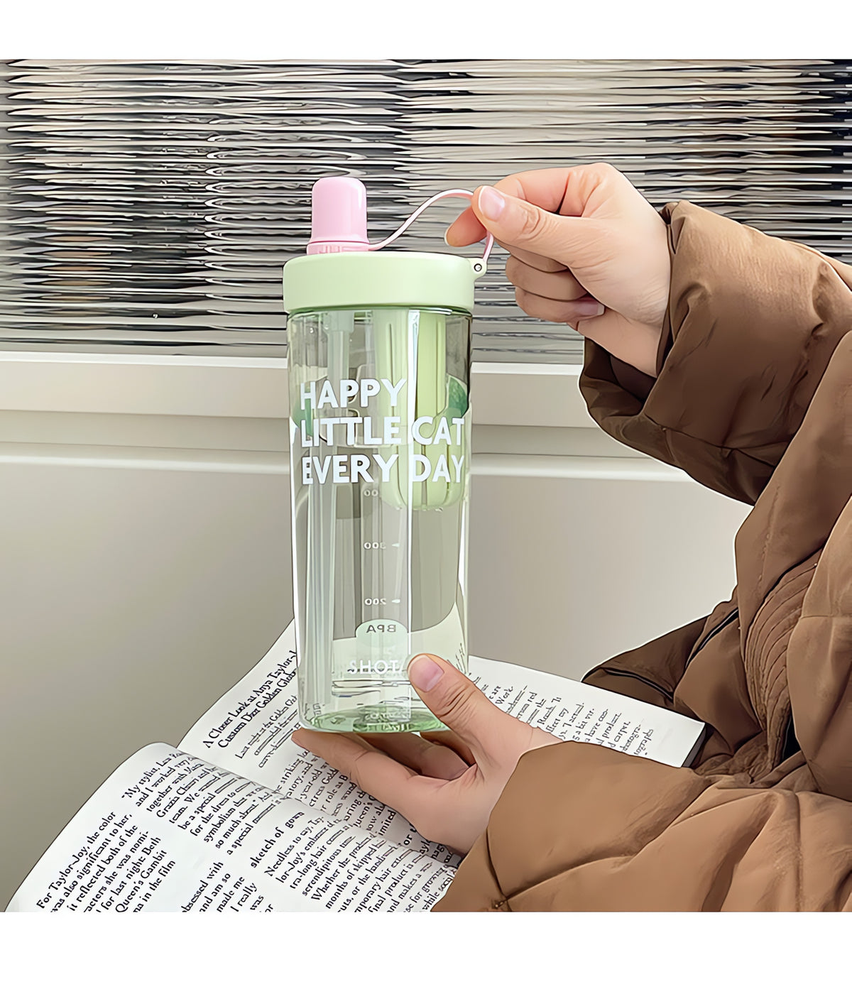 SHOTAY Water Bottle with Pop-Up Straw & Tea Infuser – ST 7164- 450ML