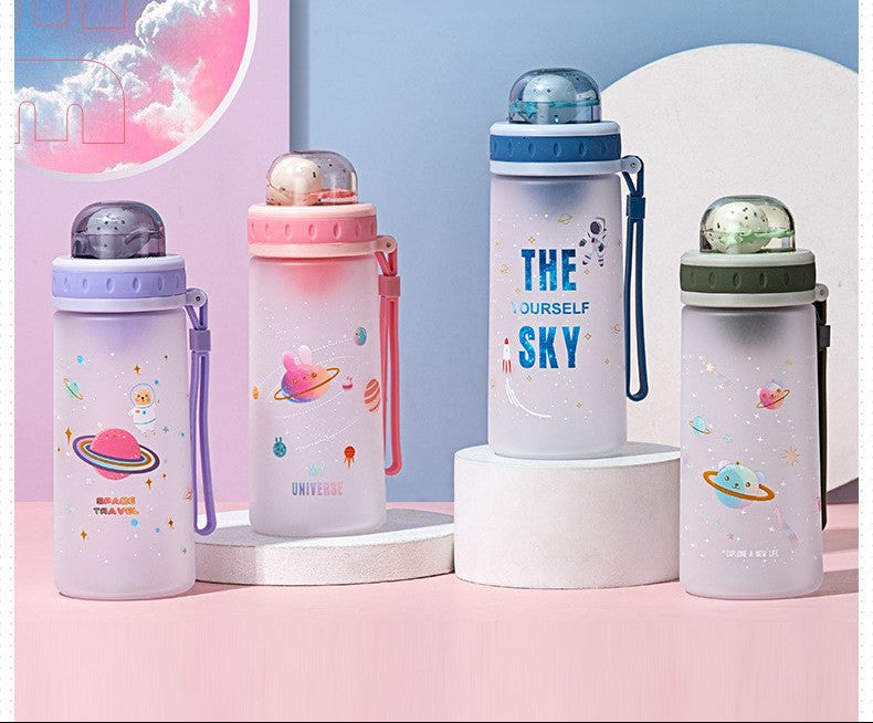 "Space Travel" Children's Frosted Water Bottle