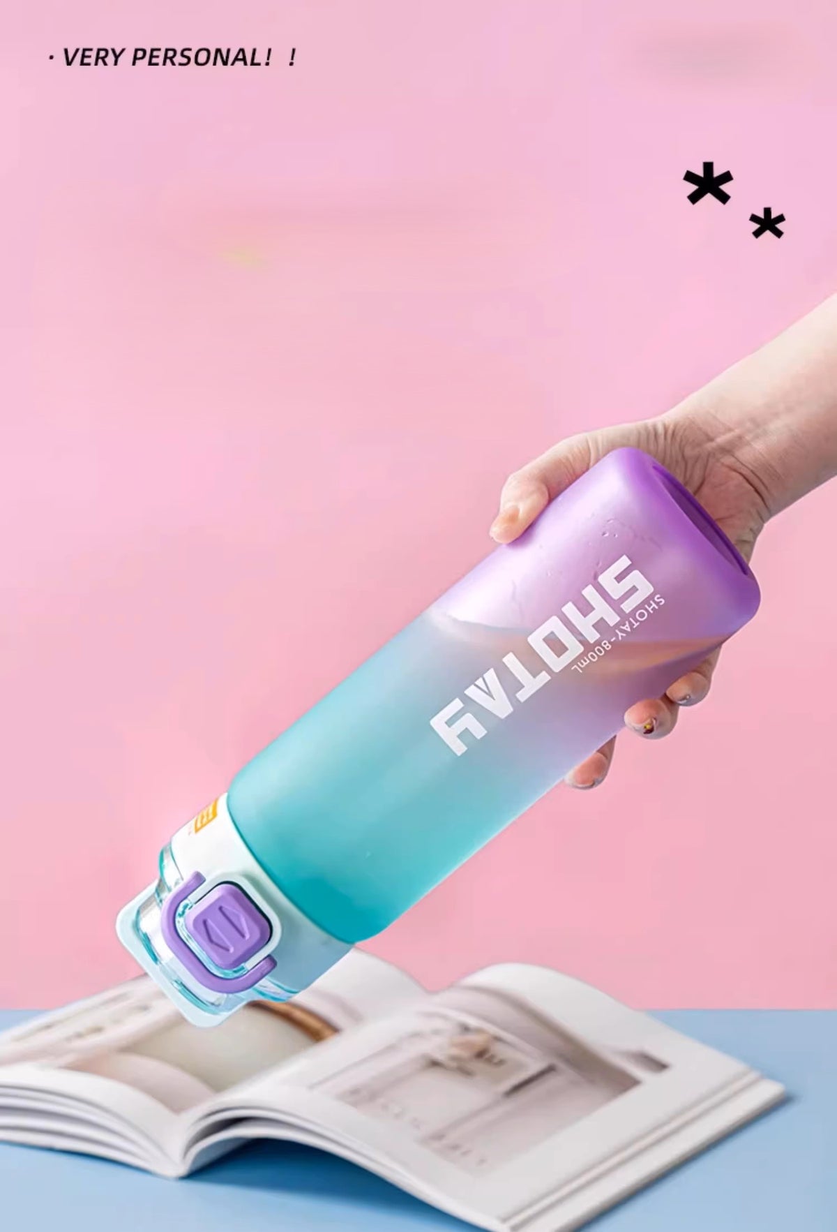 SHOTAY Matte Gradient Dual-Drink Sports Water Bottle ST 7259- 800ML