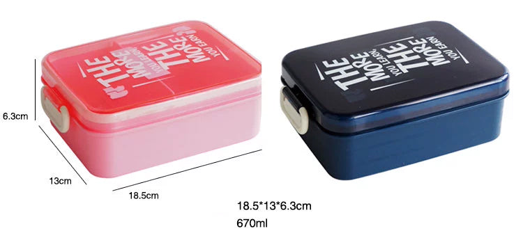 Lunch Box for Kids - Lunch Box for Kids, Tiffin Box, Bento Lunch Box with Fork, Lunch Box for Office Women & Men (600ML, Blue)