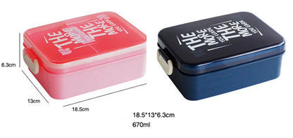 Lunch Box for Kids - Lunch Box for Kids, Tiffin Box, Bento Lunch Box with Fork, Lunch Box for Office Women & Men (600ML, Blue)