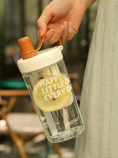 SHOTAY Water Bottle with Pop-Up Straw & Tea Infuser – ST 7164- 450ML