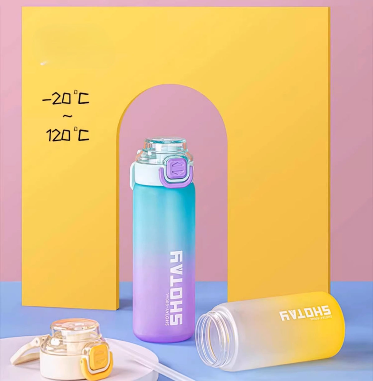 SHOTAY Matte Gradient Dual-Drink Sports Water Bottle ST 7259- 800ML