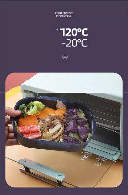 Leak-Proof Modular Lunch Box with Clear Lid & Spork