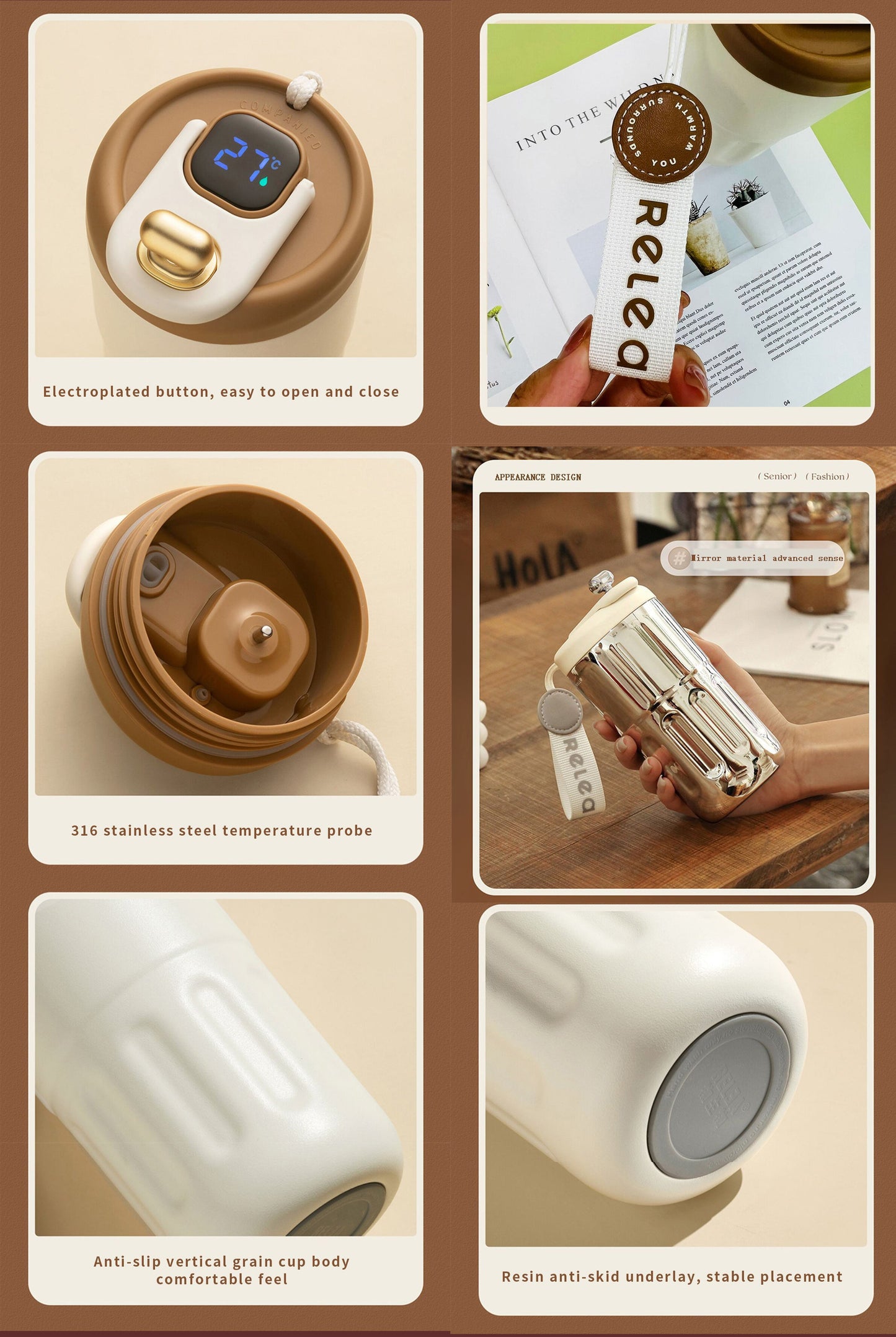 Relea "Live Well" Smart Temperature Display Coffee Cup